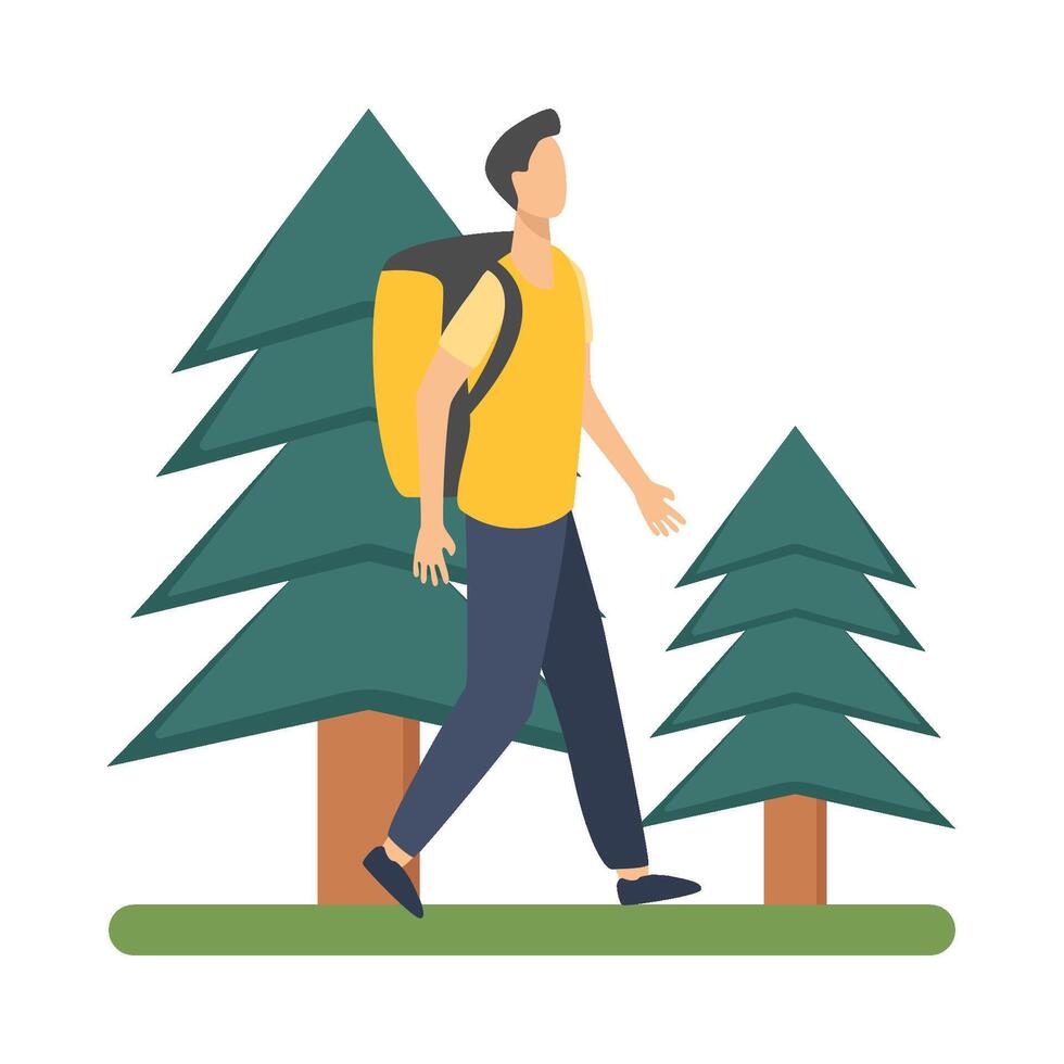 Illustration of hiking vector
