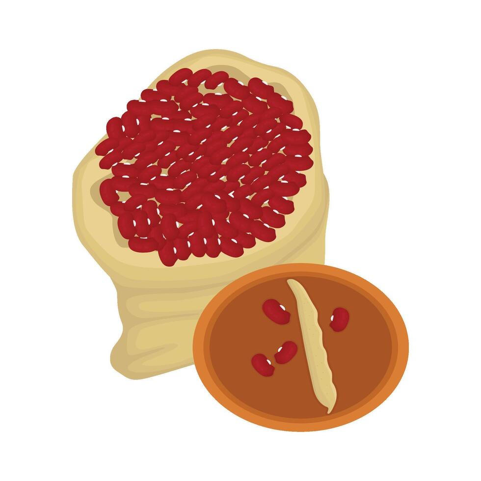 Illustration of red bean vector