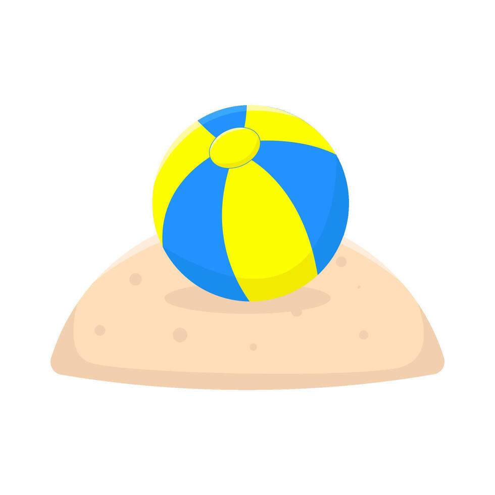 ilustración de playa pelota vector