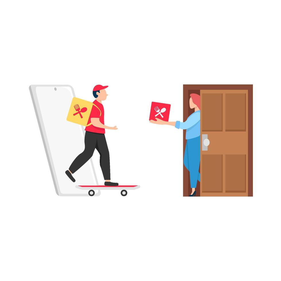 Illustration of delivery man vector