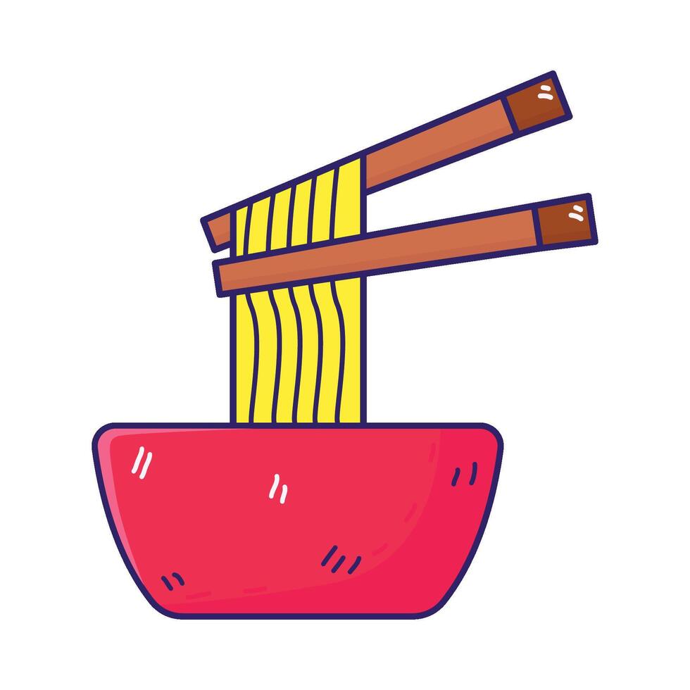 ilustración de fideos vector