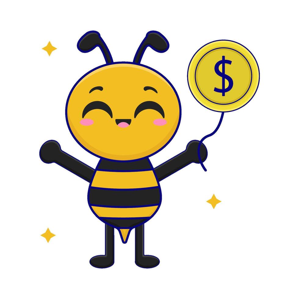 Illustration of cute bee vector