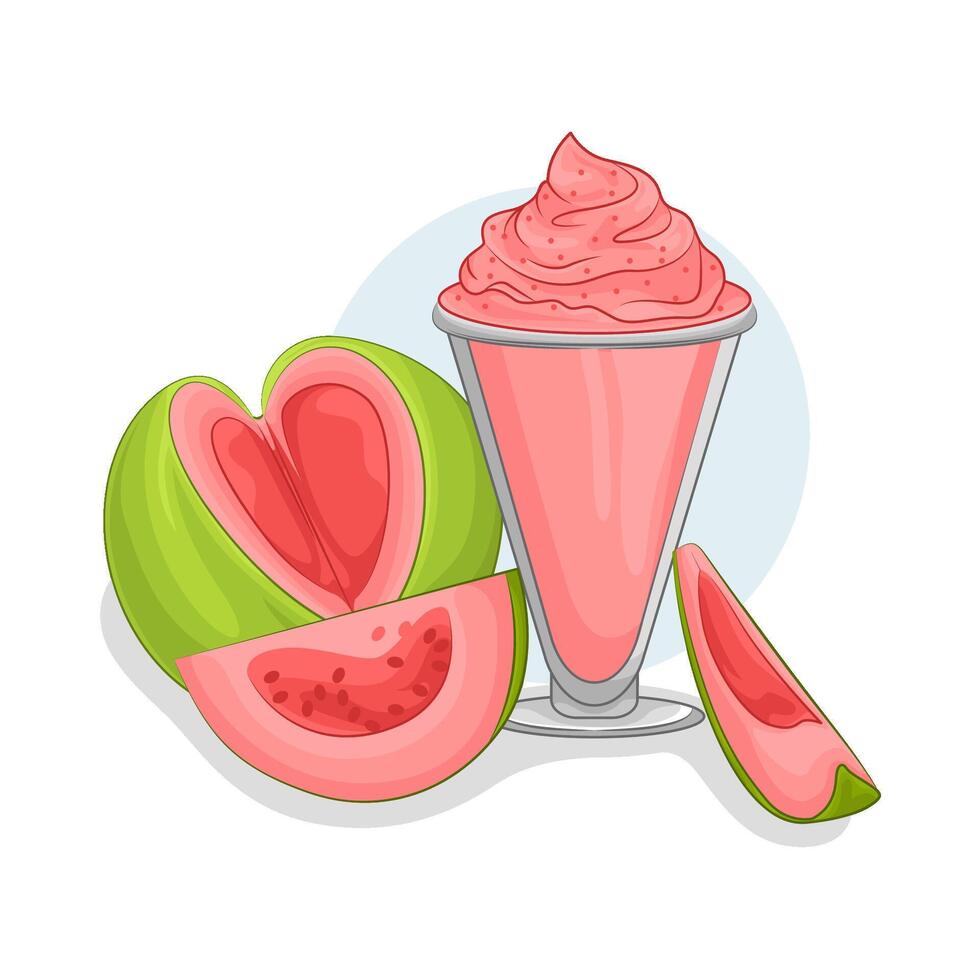 Illustration of guava juice vector