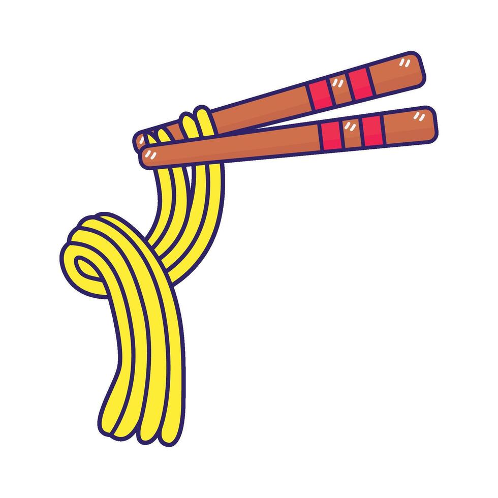 ilustración de fideos vector