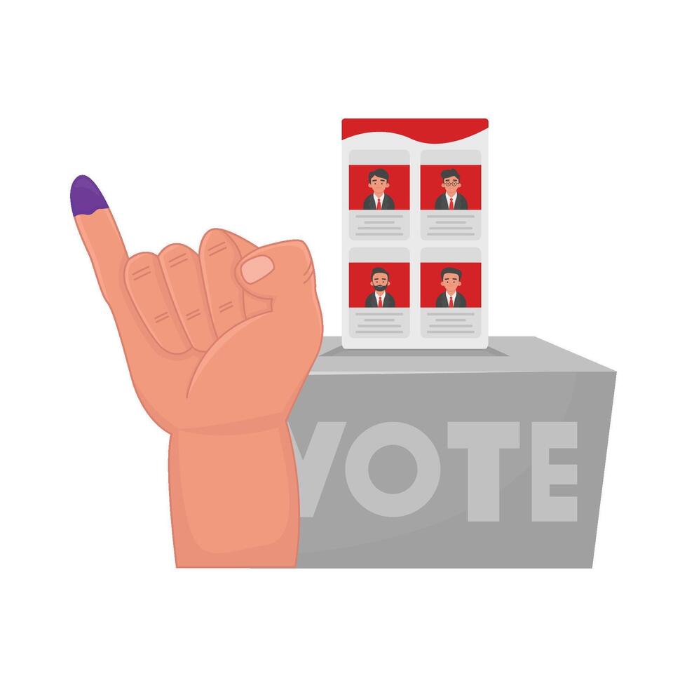 ilustración de votación caja vector