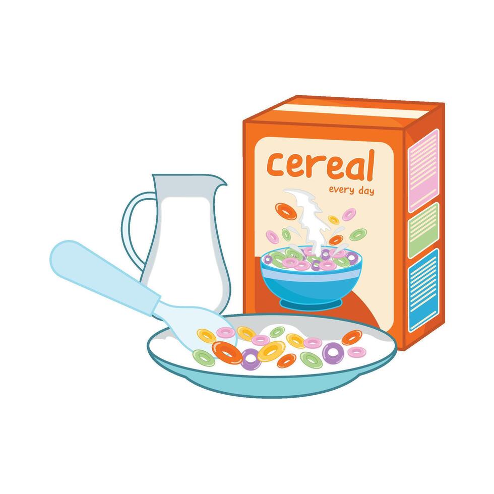 ilustración de cereal caja vector