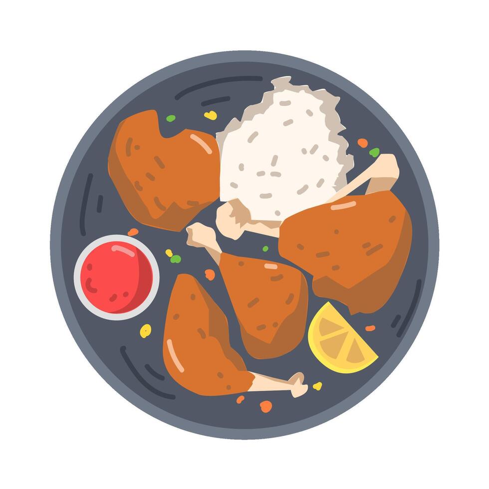 Illustration of roasted chicken vector