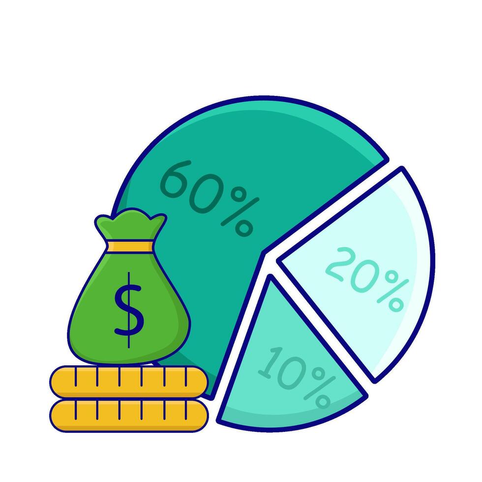 Illustration of pie chart vector