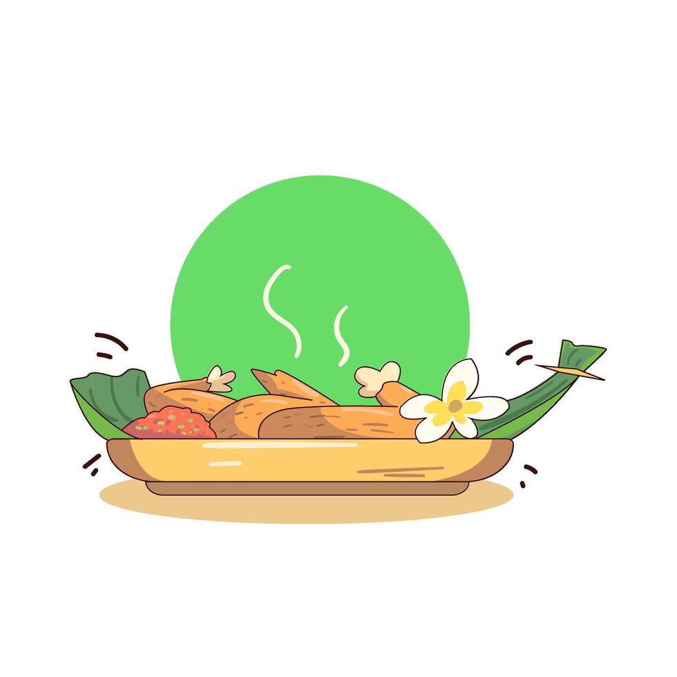 ilustración de asado pollo vector