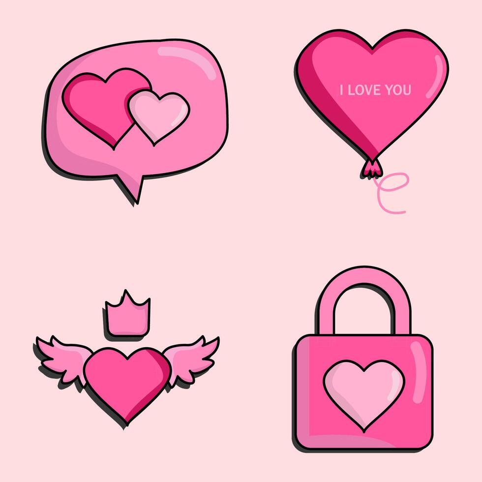 Illustration of love pack vector