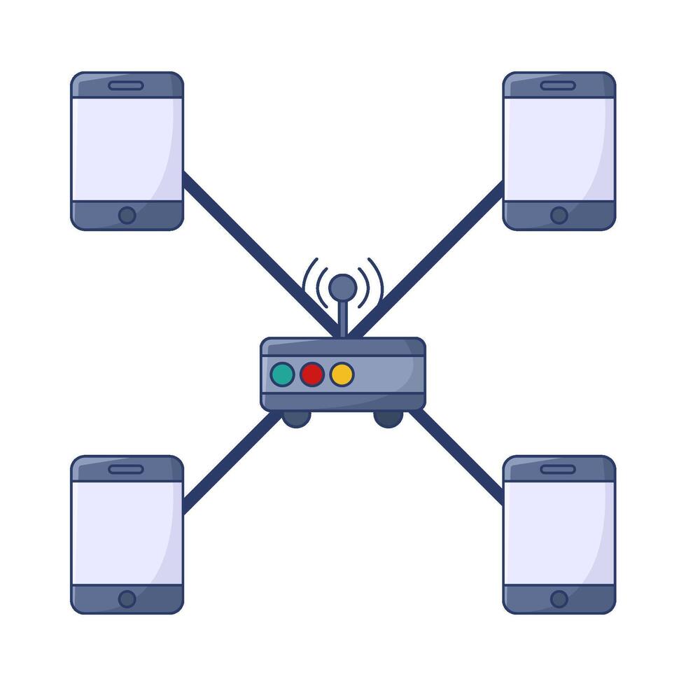 Illustration of wifi network vector