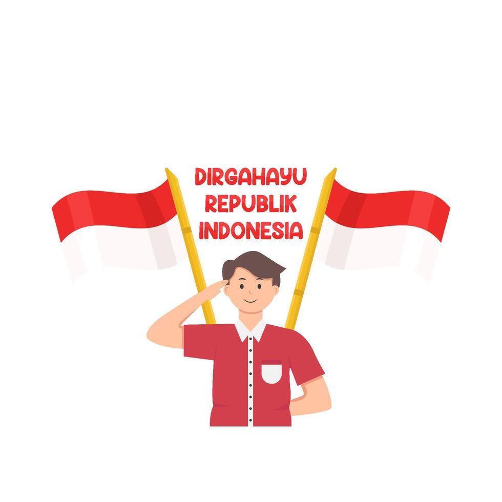 ilustración de dirgahayu republik Indonesia vector