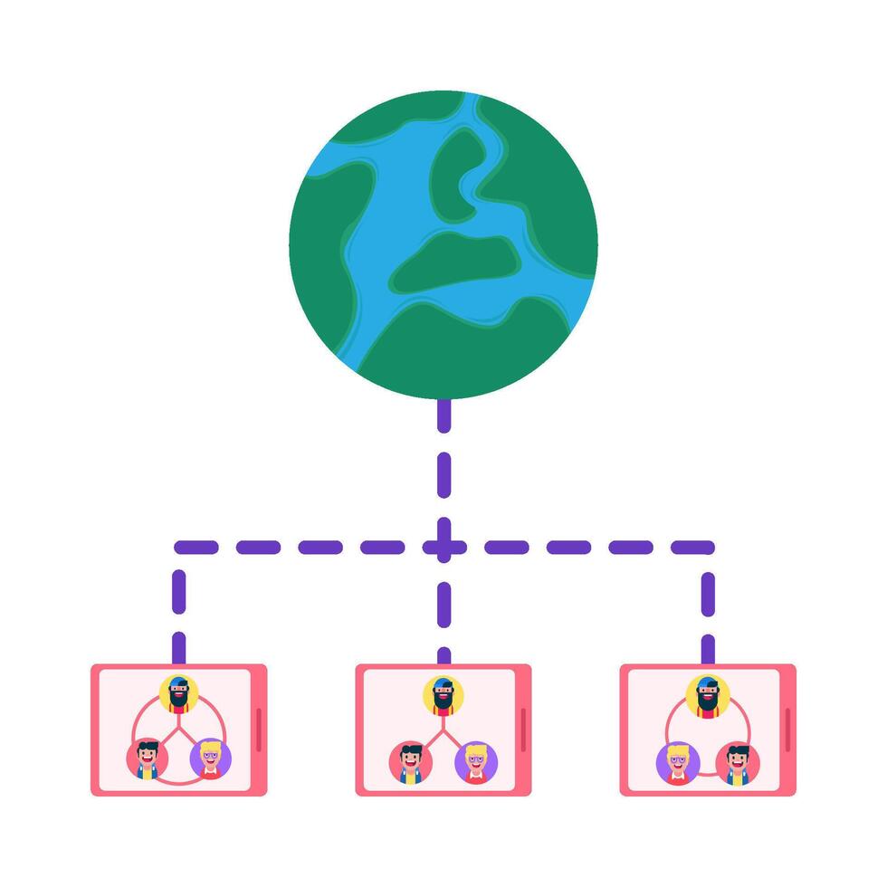 Illustration of people network vector