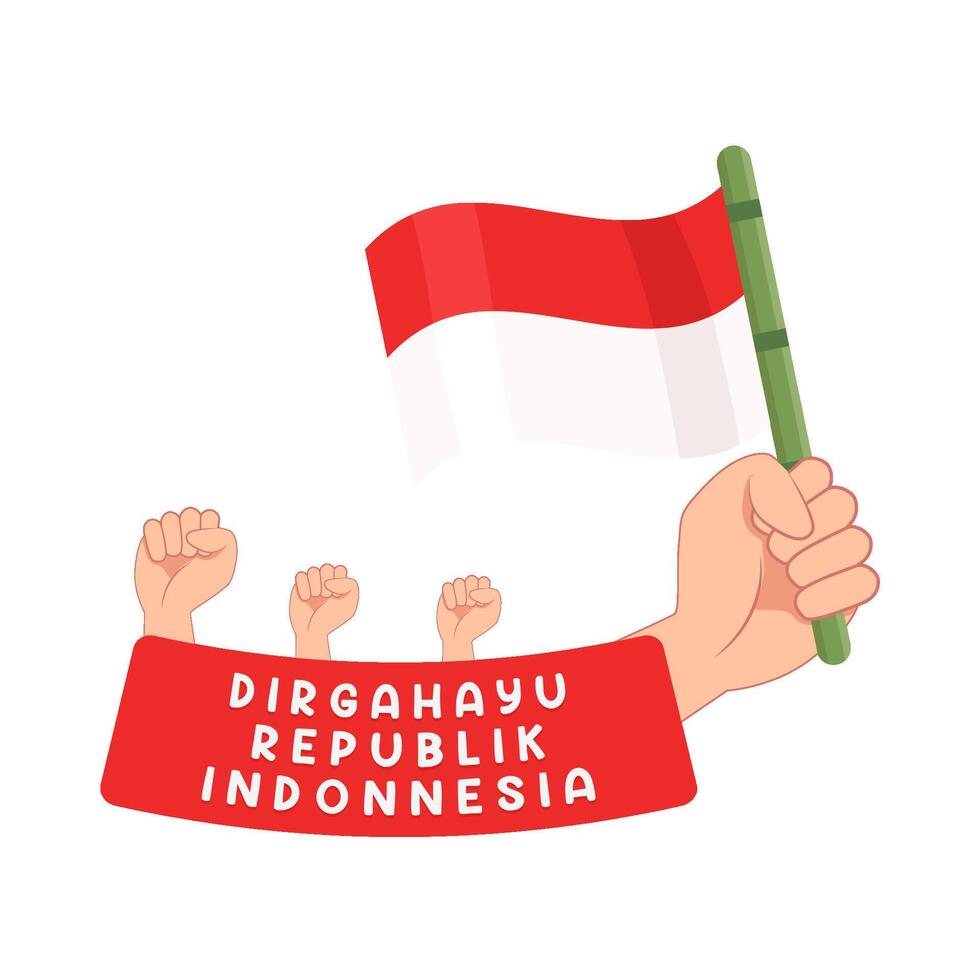 ilustración de dirgahayu republik Indonesia vector