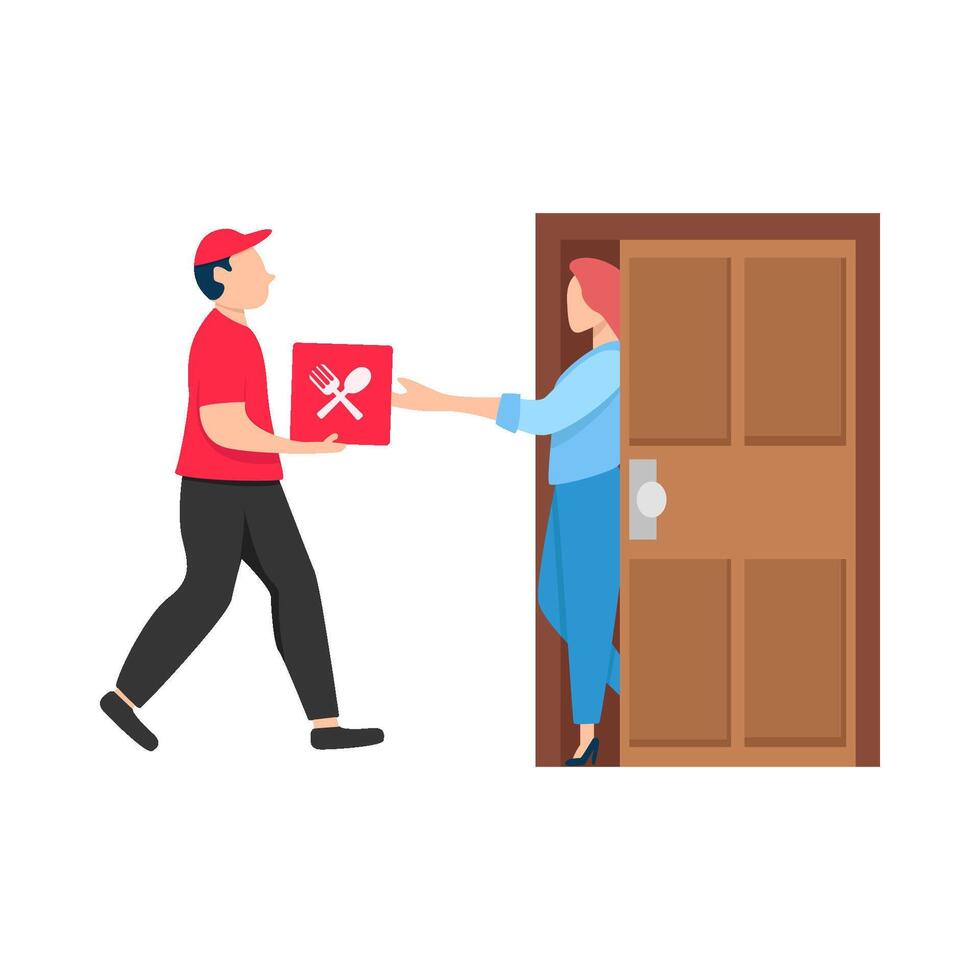 Illustration of delivery man vector