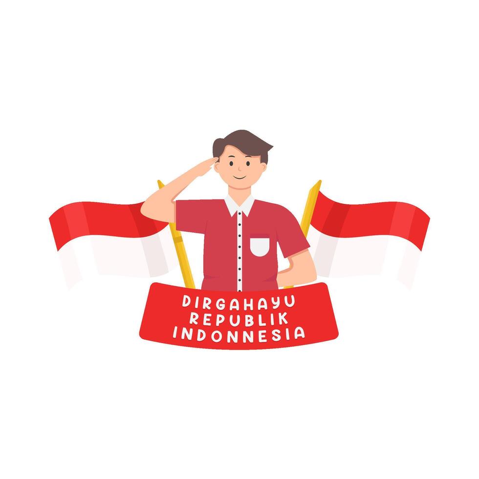 ilustración de dirgahayu republik Indonesia vector