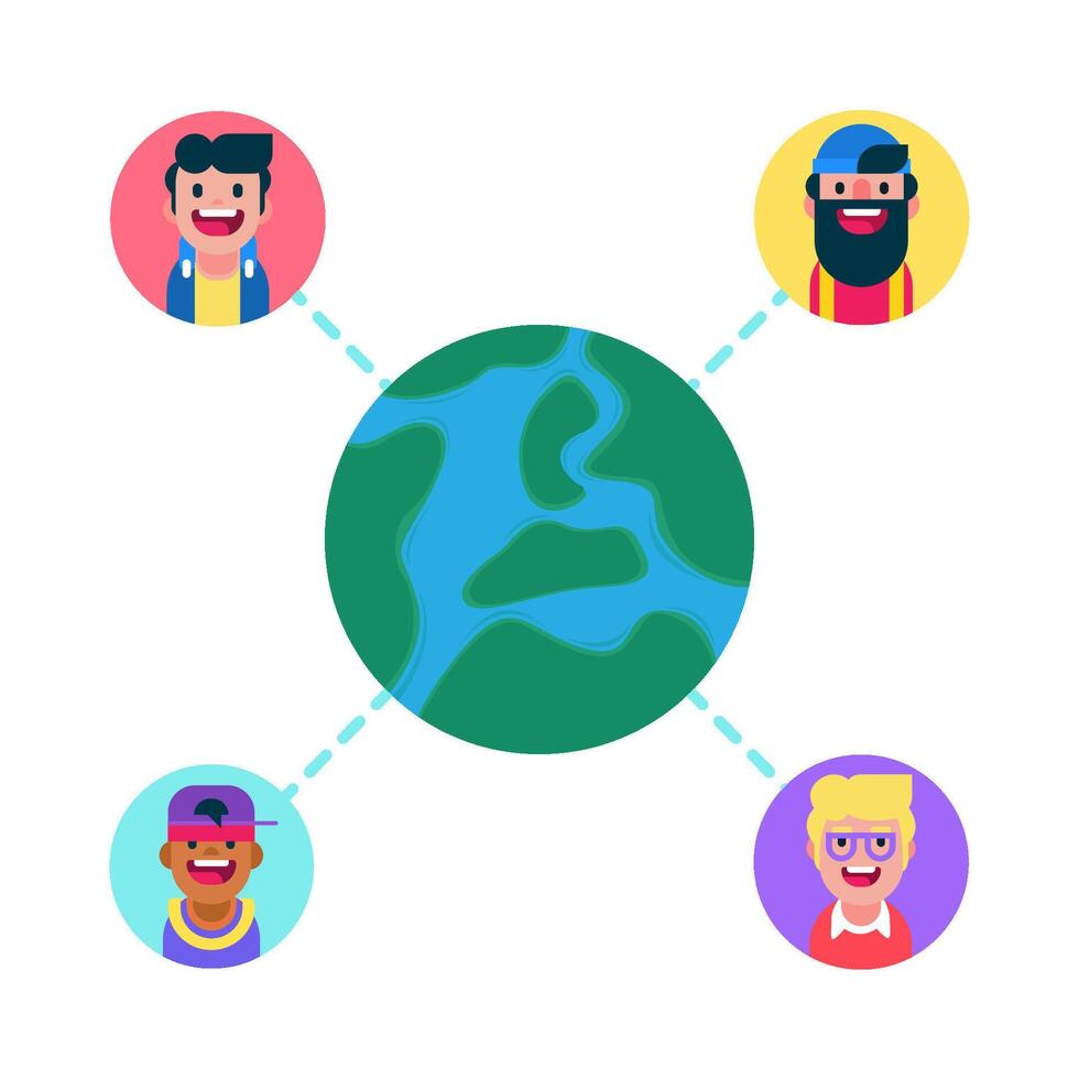 Illustration of people network vector