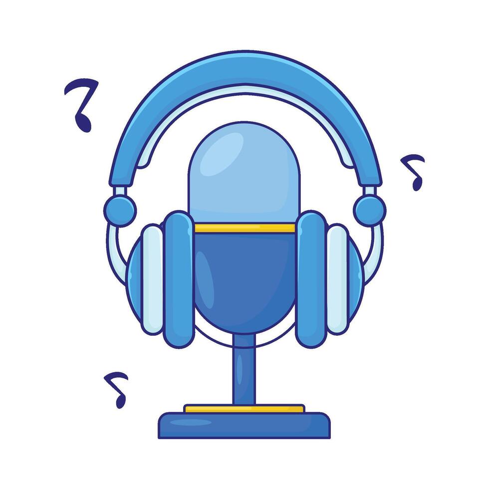 Illustration of headphone with microphone vector