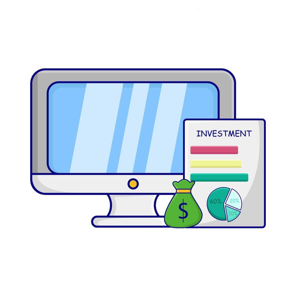 Illustration of online investment vector