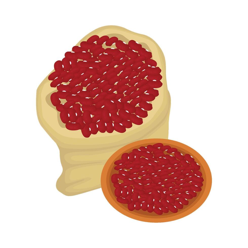 ilustración de rojo frijol vector