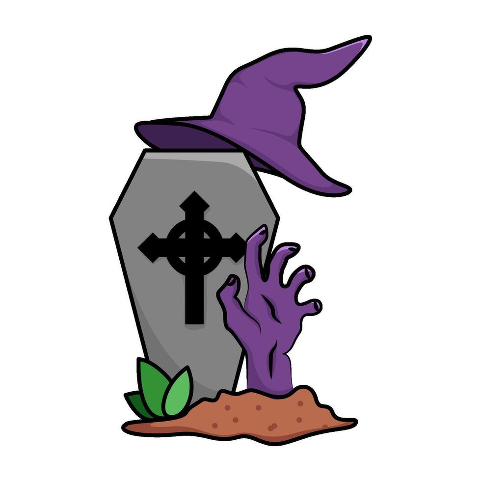 Illustration of scary grave vector