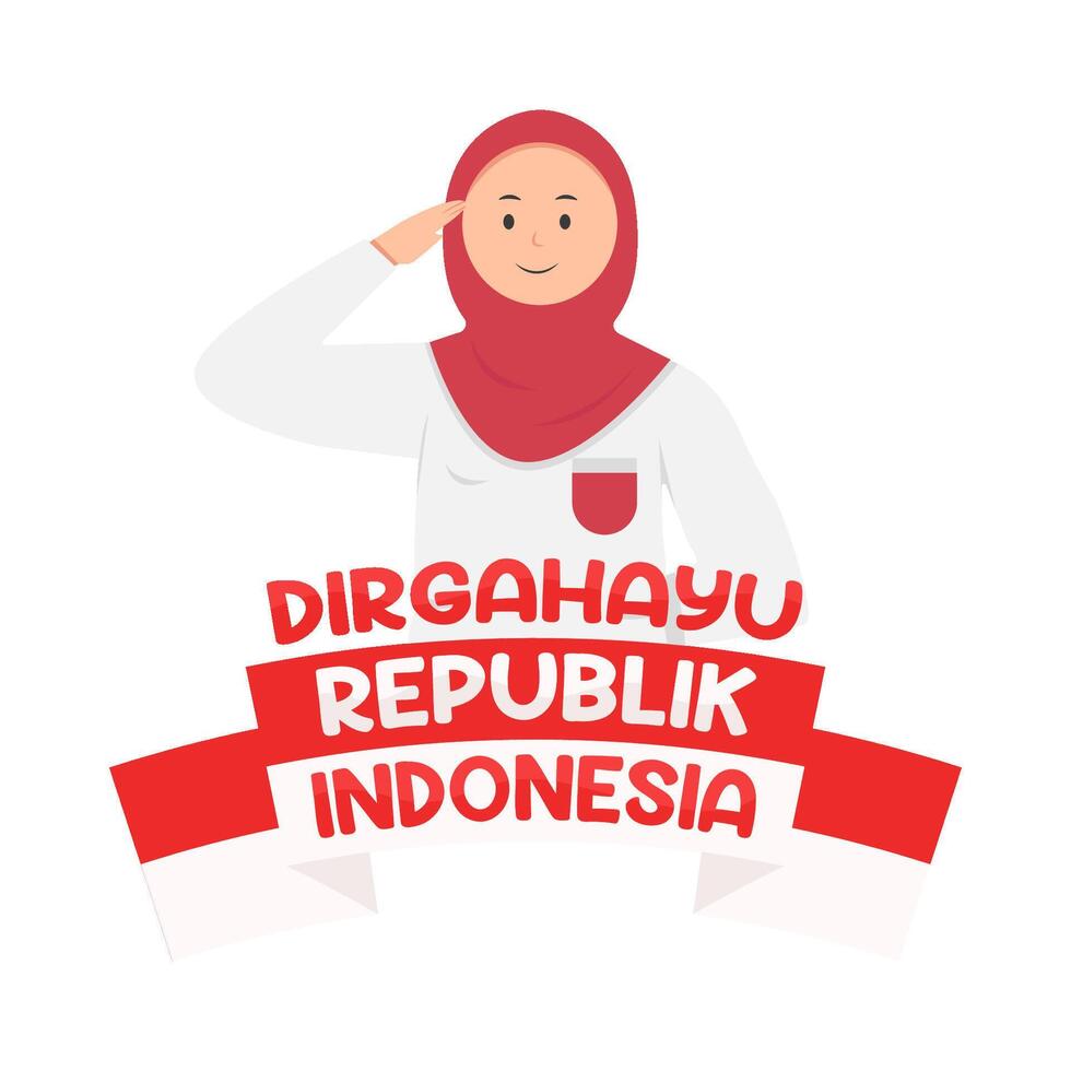 ilustración de dirgahayu republik Indonesia vector