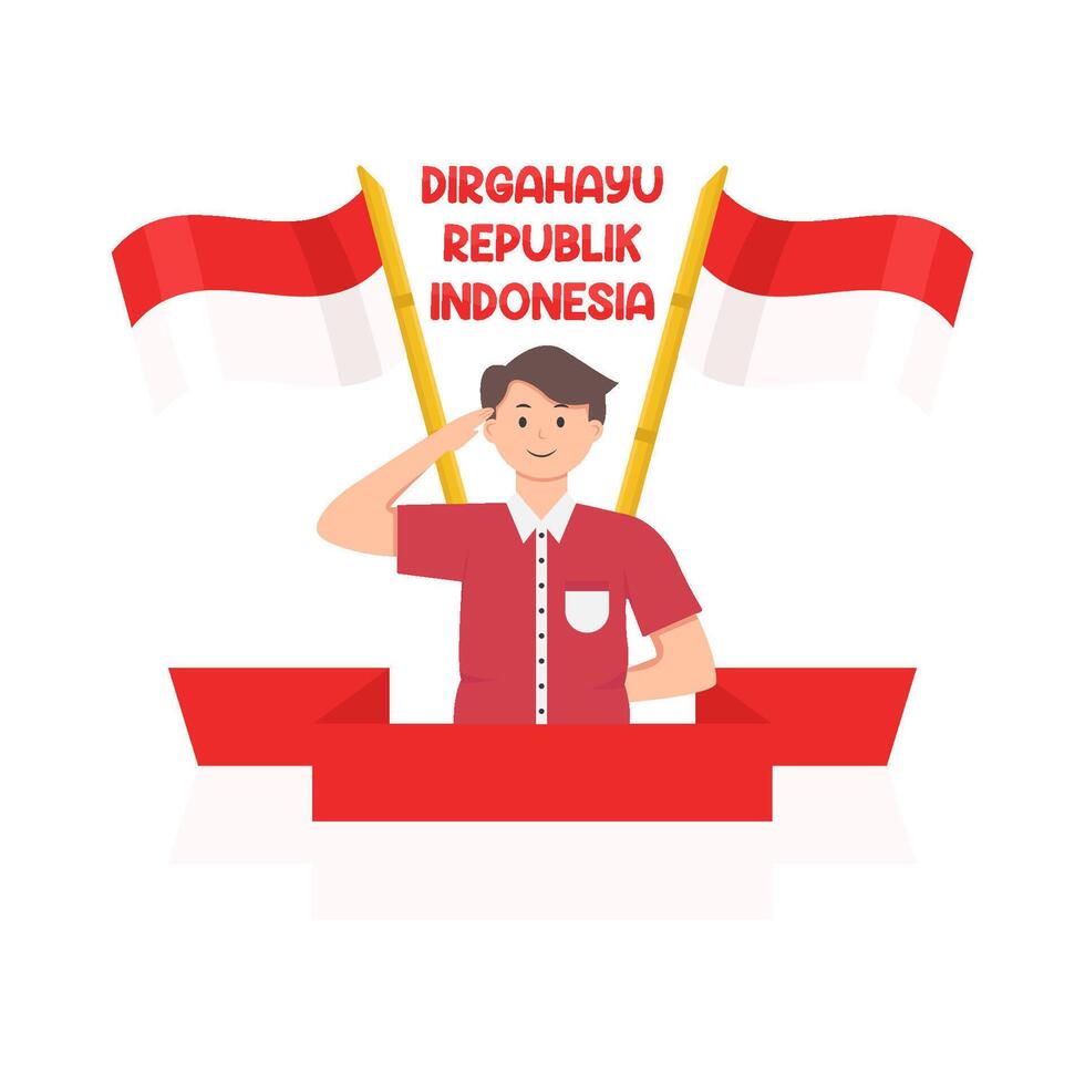 Illustration of Dirgahayu Republik Indonesia vector