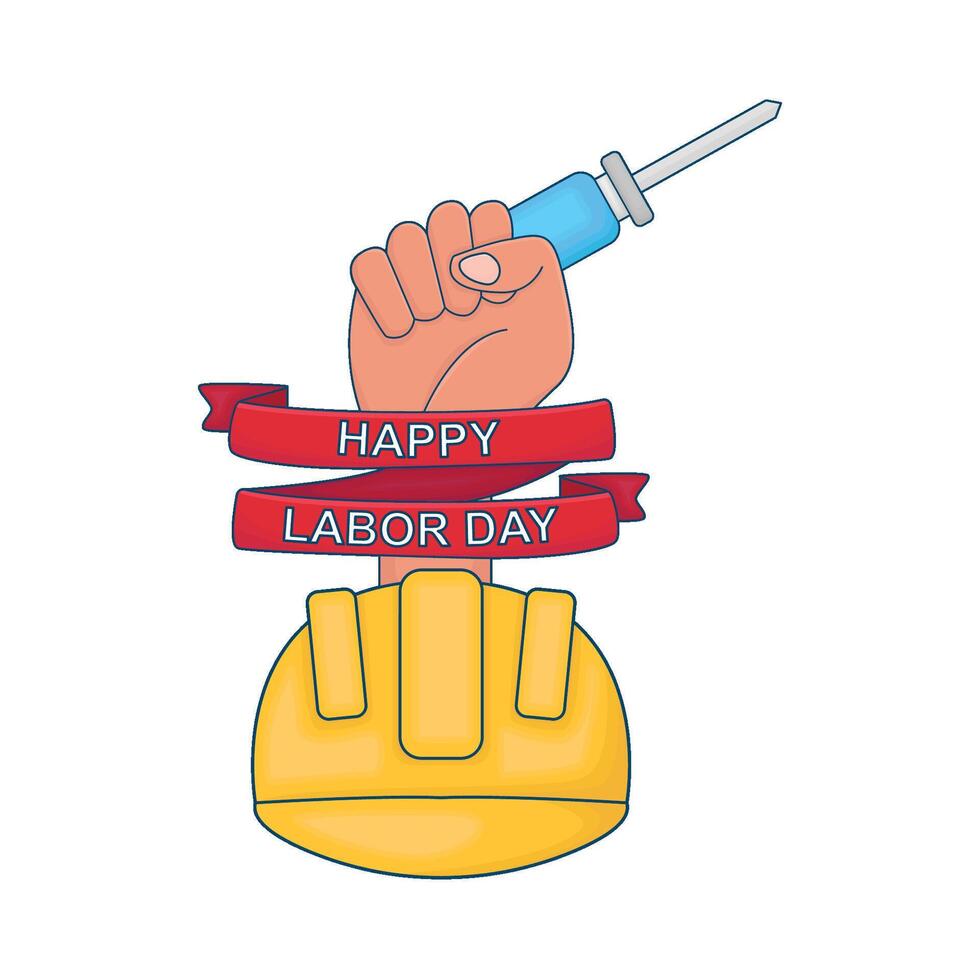 ilustración de contento labor día vector