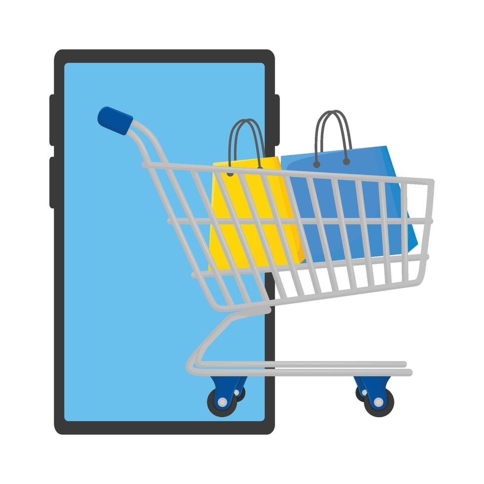 Illustration of shopping cart vector