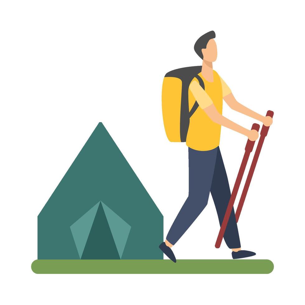 Illustration of hiking vector