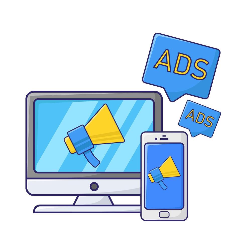 Illustration of online advertising vector