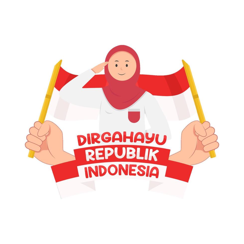 ilustración de dirgahayu republik Indonesia vector