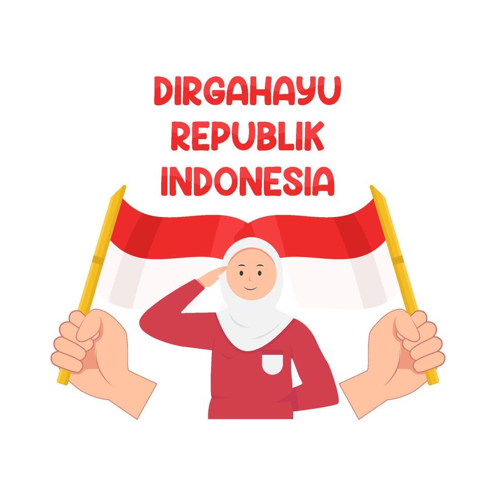 ilustración de dirgahayu republik Indonesia vector