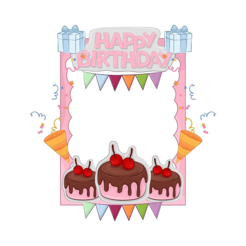 Illustration birthday frame vector