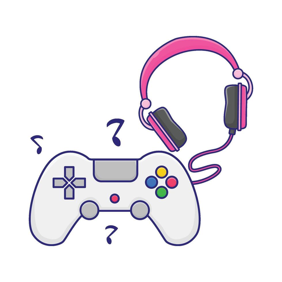 ilustración de auricular con juego consola vector