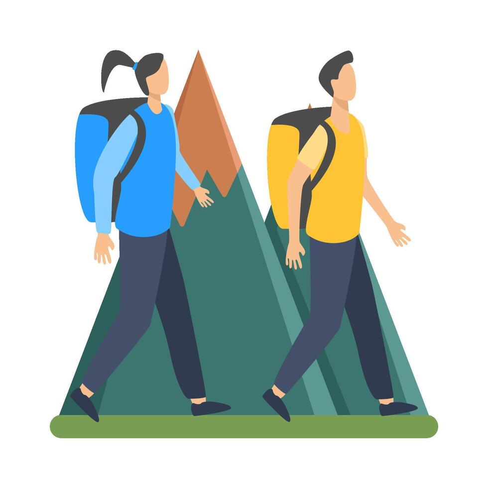 Illustration of hiking vector