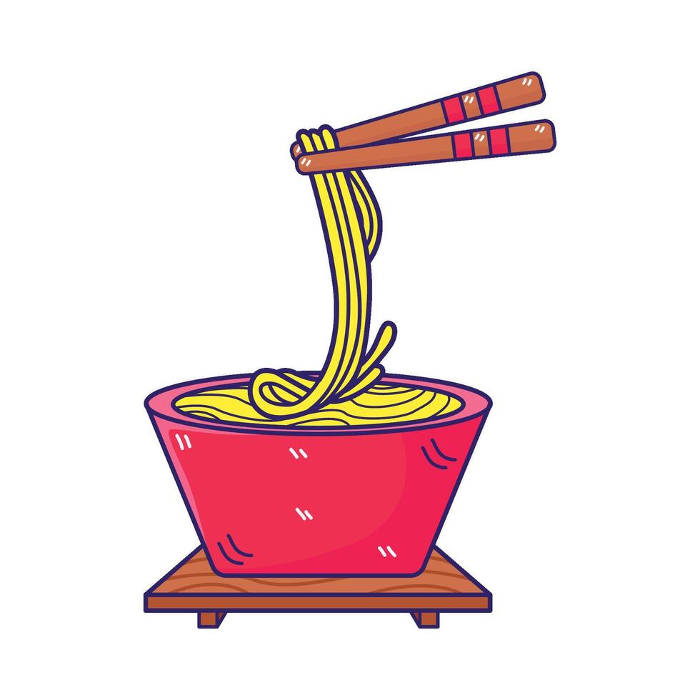 ilustración de fideos vector