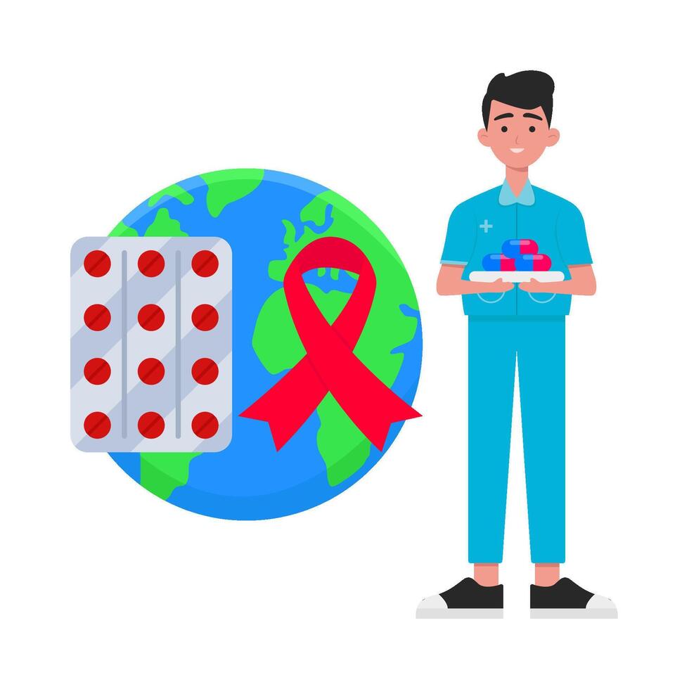 Illustration of world aids day vector