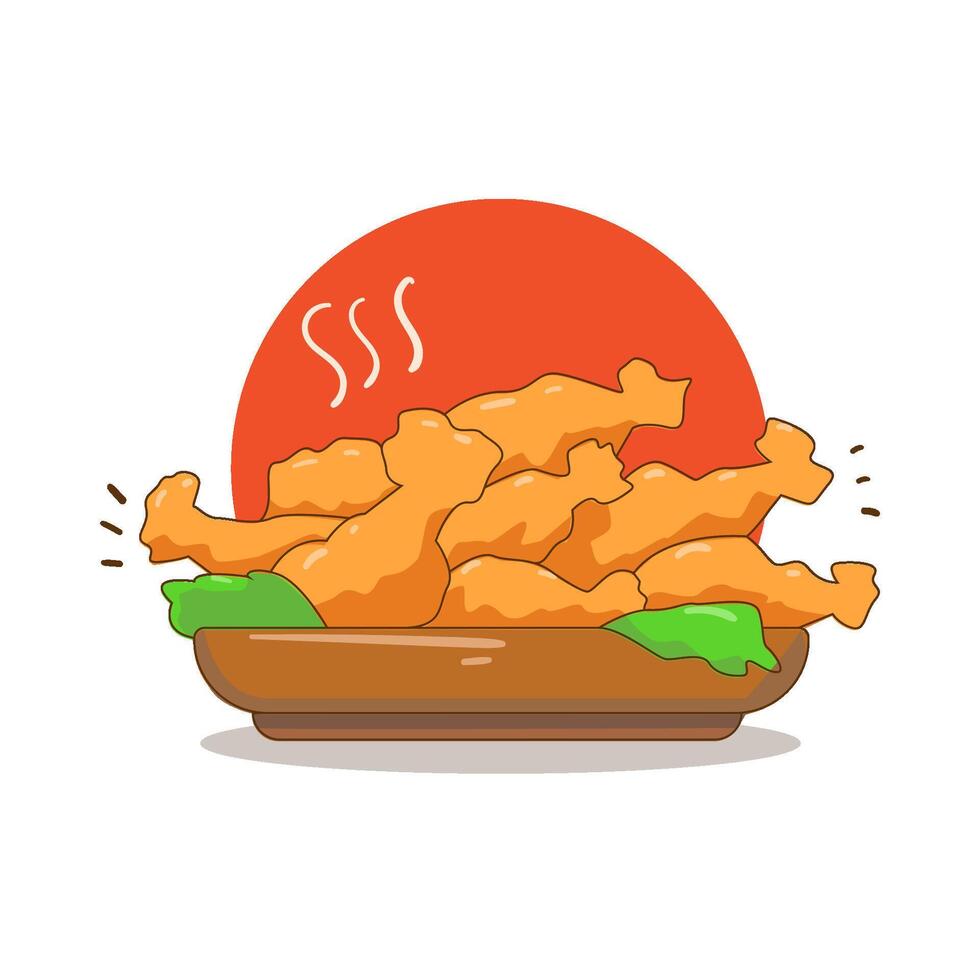 Illustration of roasted chicken vector