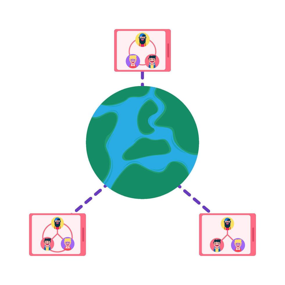 Illustration of people network vector