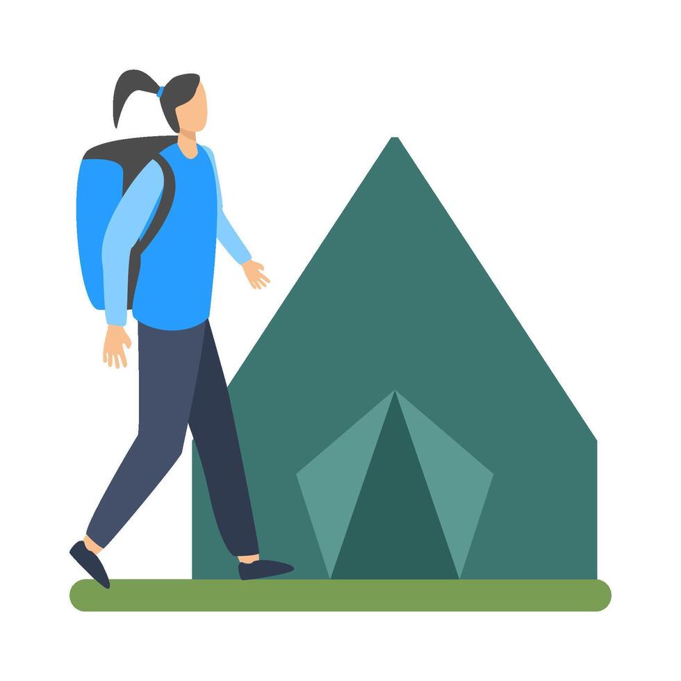 Illustration of hiking vector