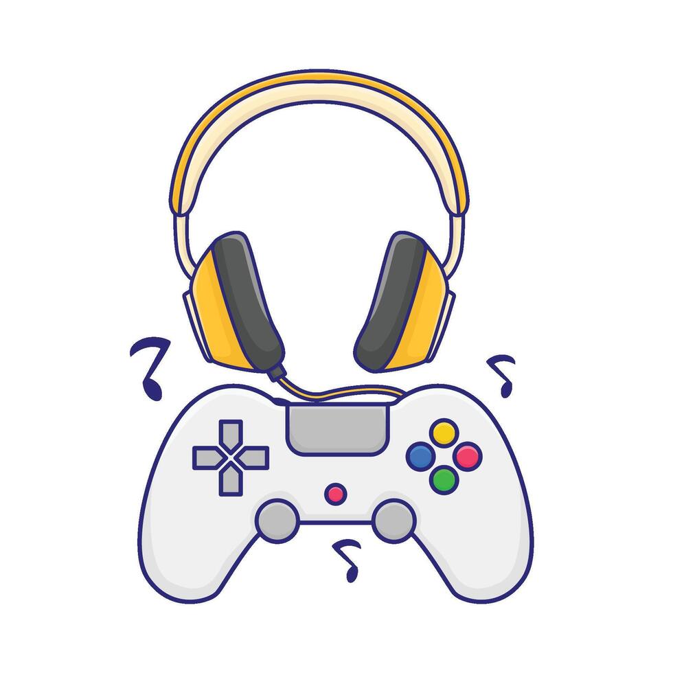 ilustración de auricular con juego consola vector