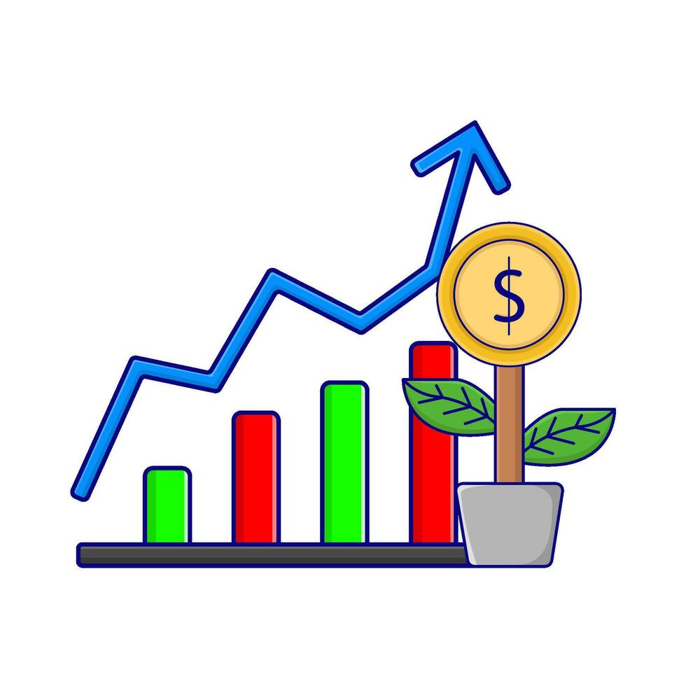 Illustration of investment graph vector