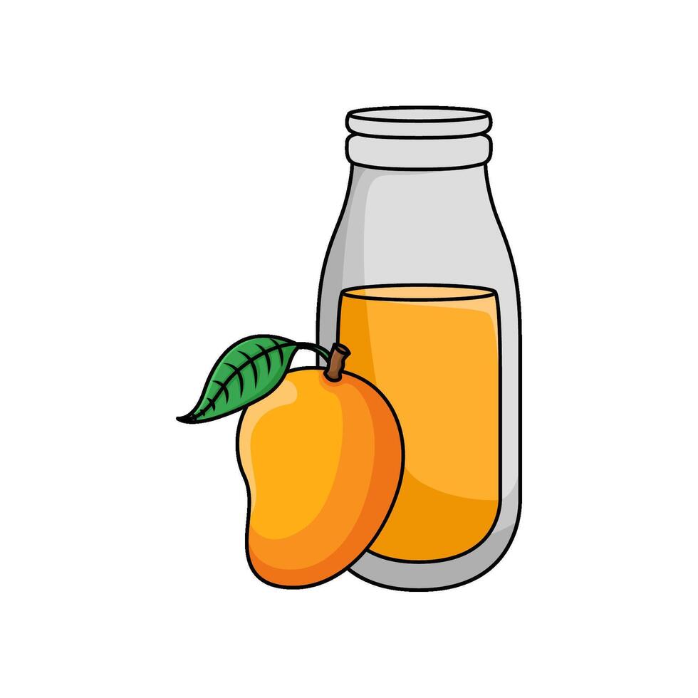 ilustración de jugo de mango vector