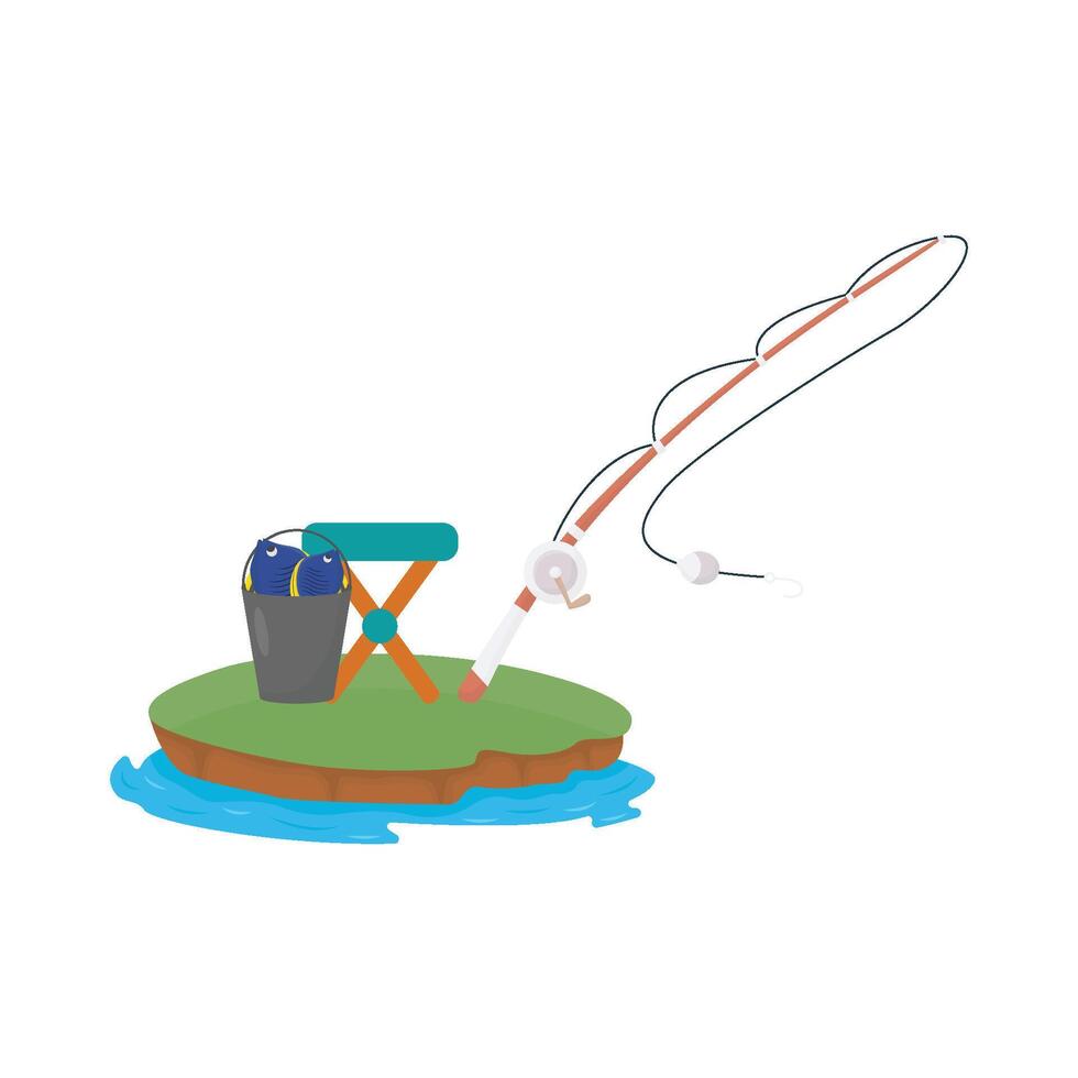 Illustration of fishing vector