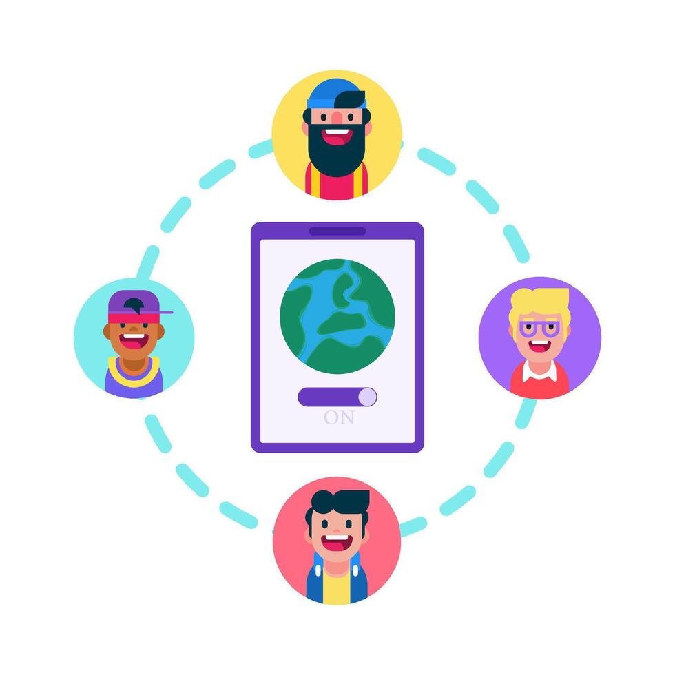 Illustration of people network vector