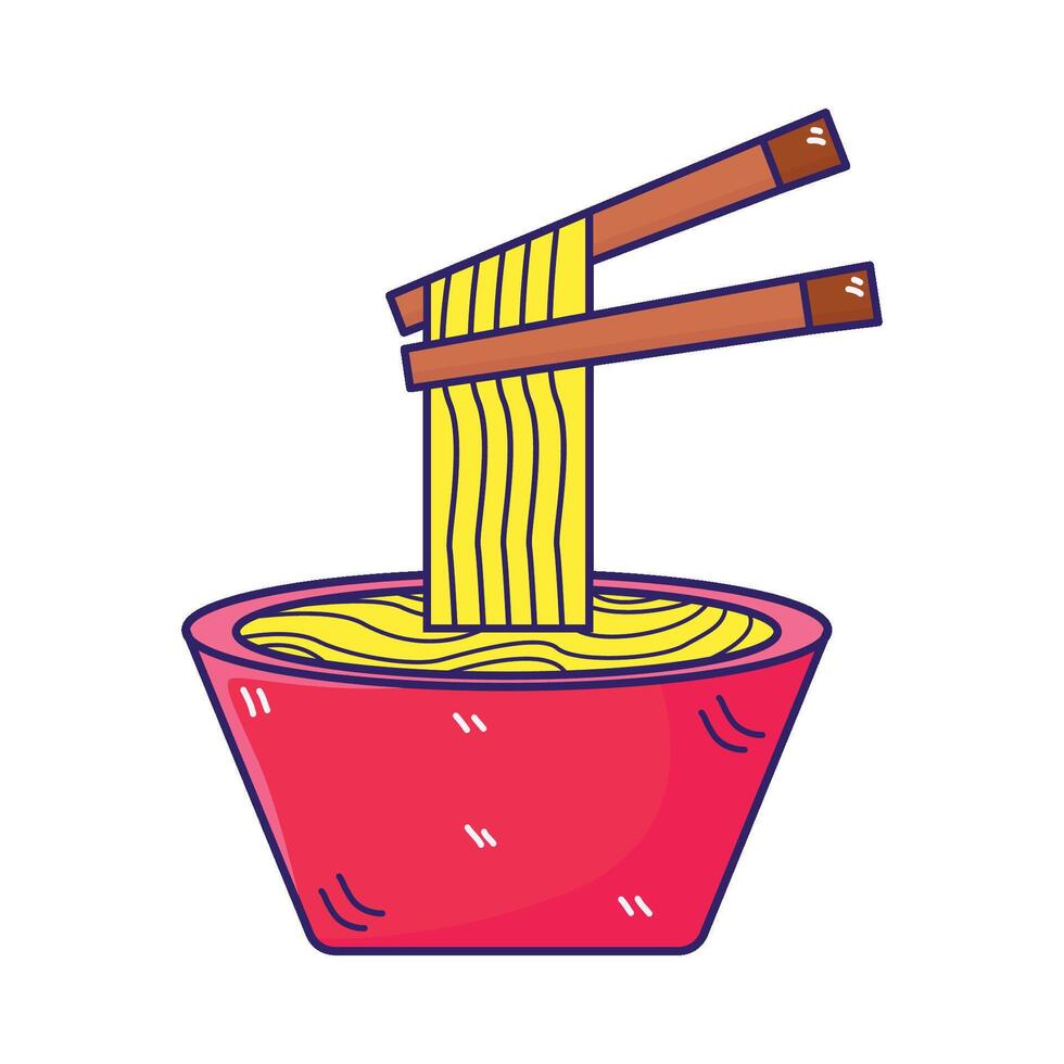 ilustración de fideos vector