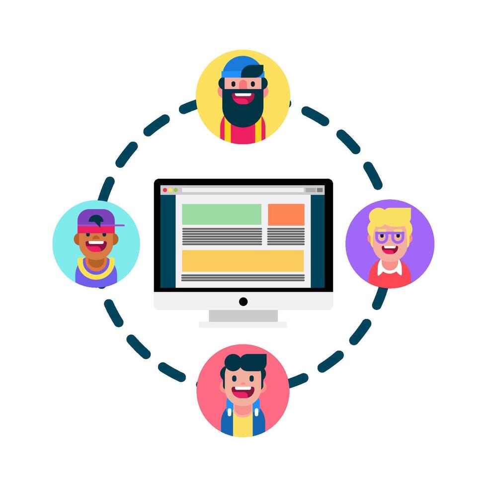 Illustration of people network vector