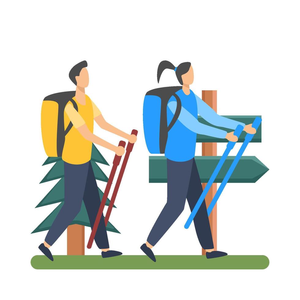 Illustration of hiking vector
