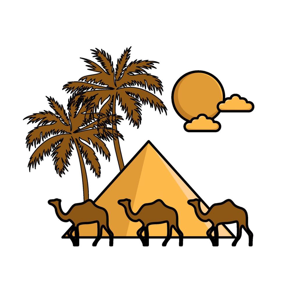 Illustration of Egypt pyramid vector